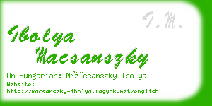 ibolya macsanszky business card